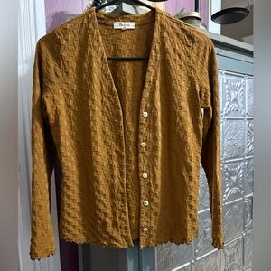 Madewell Brown Textured Knit cardigan